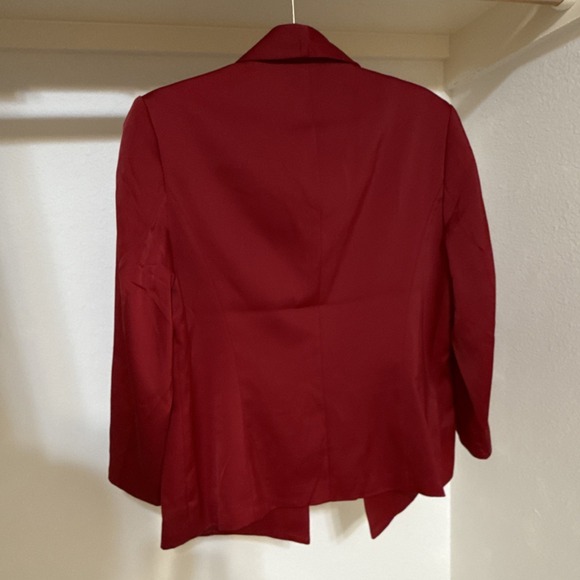 Anne Klein Women's Red Notch Collar Blazer Suit Jacket Size M Long Sleeve - Picture 4 of 5